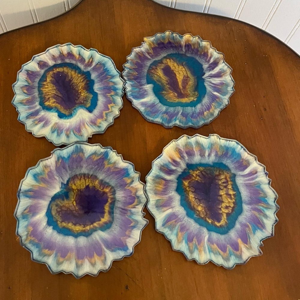 Colorful Resin‎ Coasters Set - Picture 4 of 4